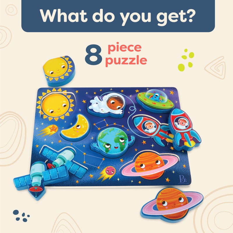 B. toys- Peek & Explore - Outer Space- Chunky Puzzle - Puzzle for Toddlers, Kids - Space Puzzle - Planets, Astronauts, Spaceships - 2 Years + - Image 5